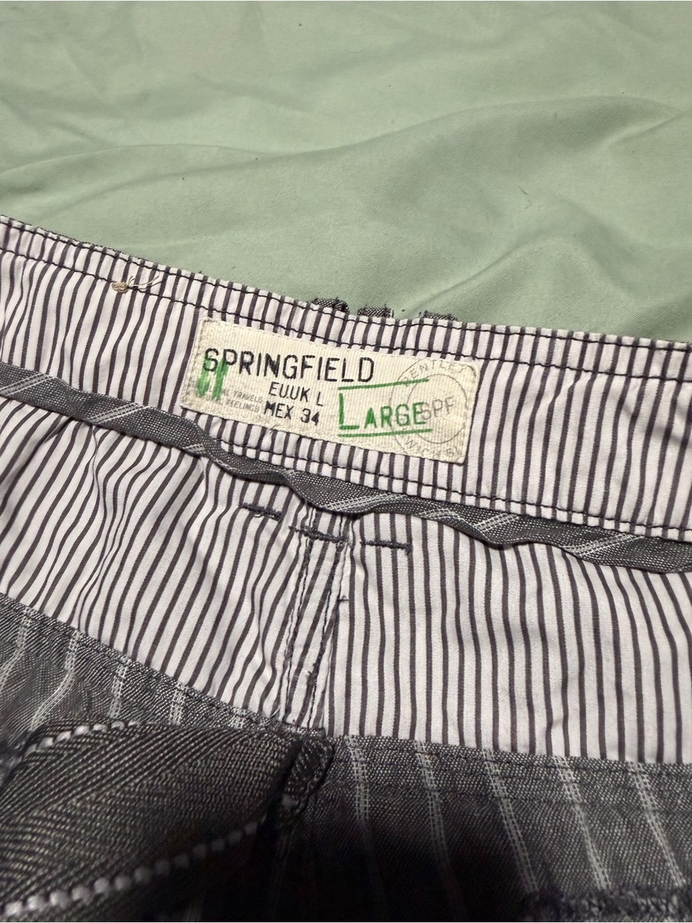 Men's Large Striped Chinos - Grey/white Springfield wide leg trendy